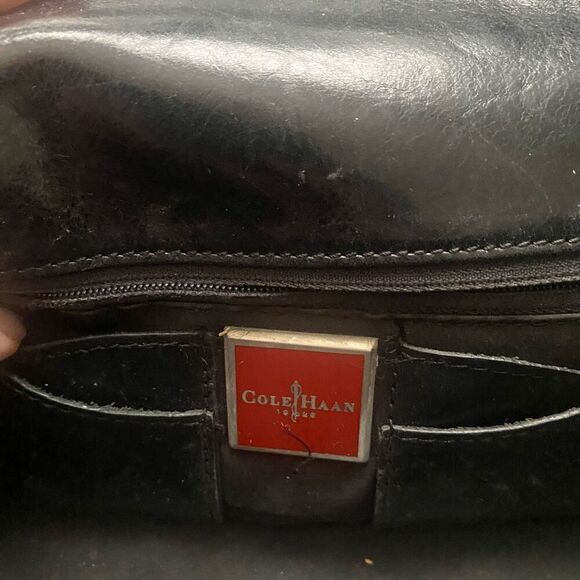 Cole Haan Black Leather Shoulder Hobo Bag Small/Medium Trendy Classic Designer - Picture 13 of 13
